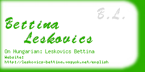 bettina leskovics business card